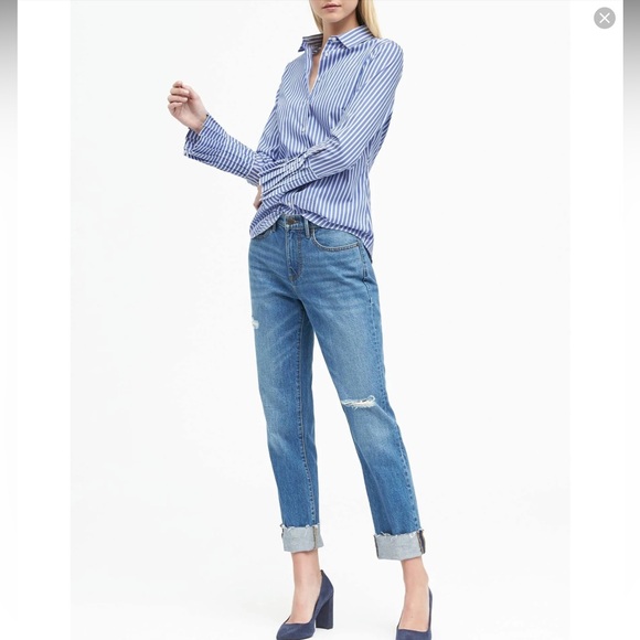 NWT BANANA REPUBLIC PLEATED CUFF BUTTON UP SHIRT - RILEY FIT - Picture 4 of 11